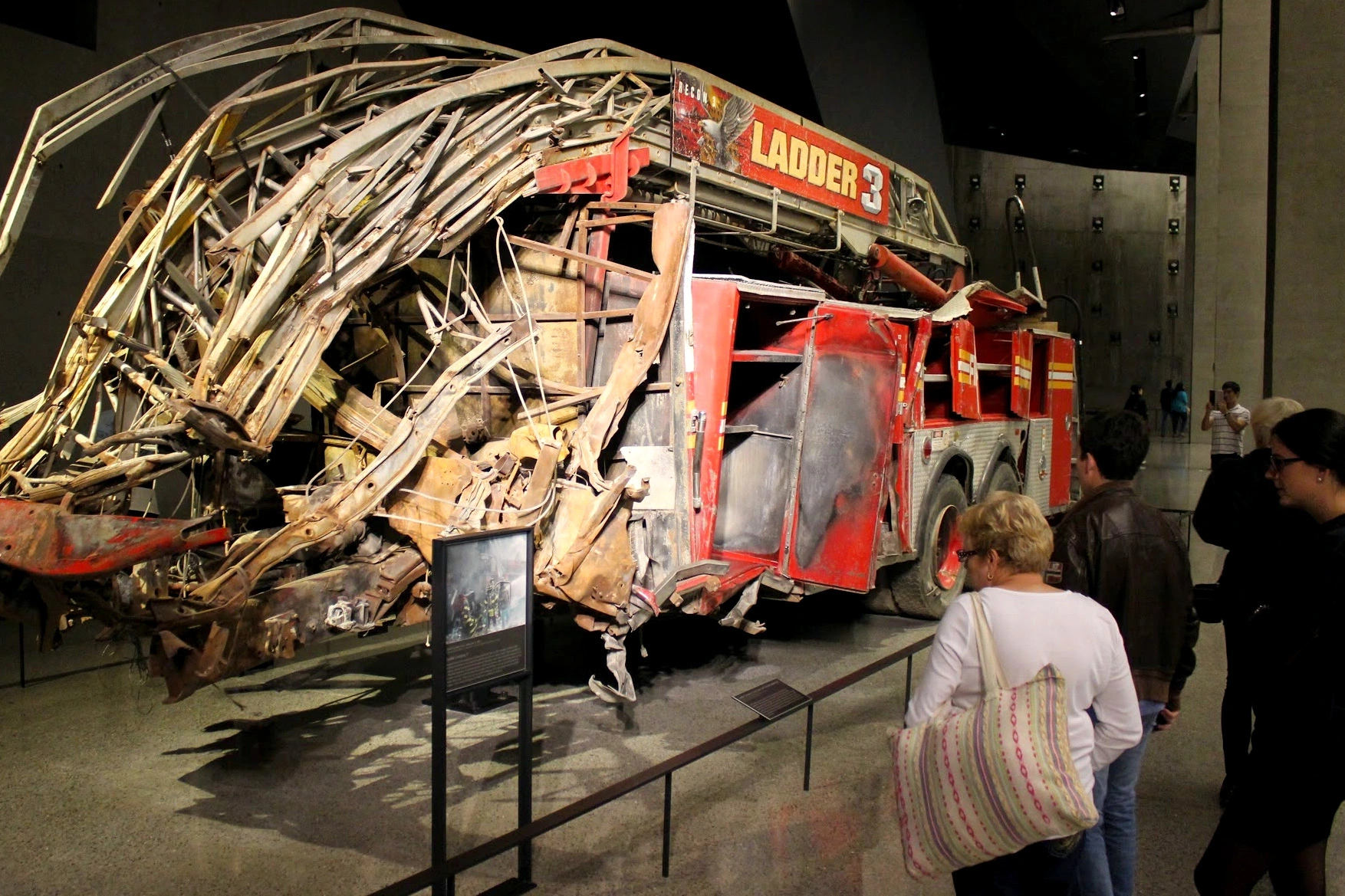 9/11 Ground Zero museum firetruck exhibit during VIP Tour of Museum