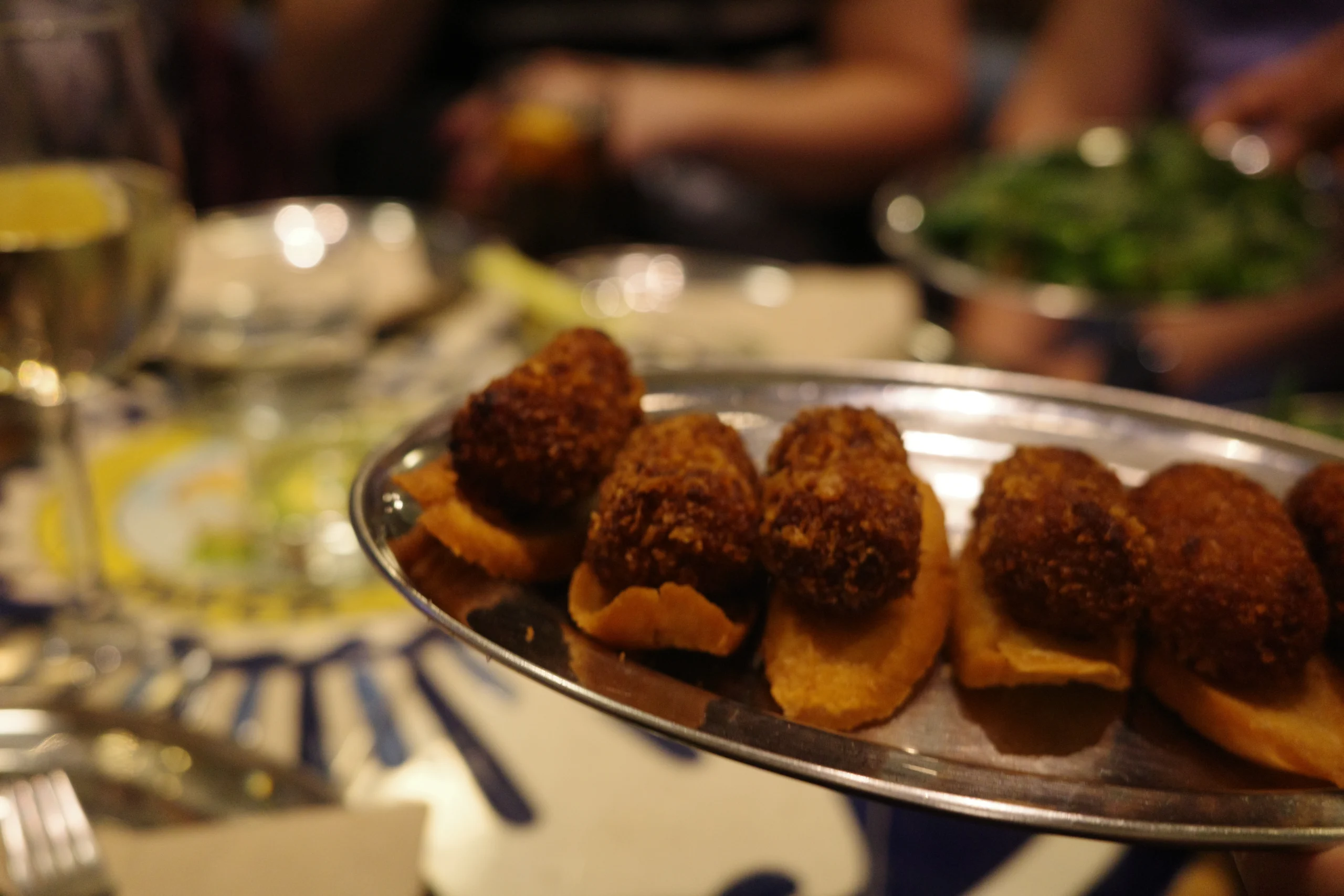 Close up of croquetas during Barceloneta Tapas Experience
