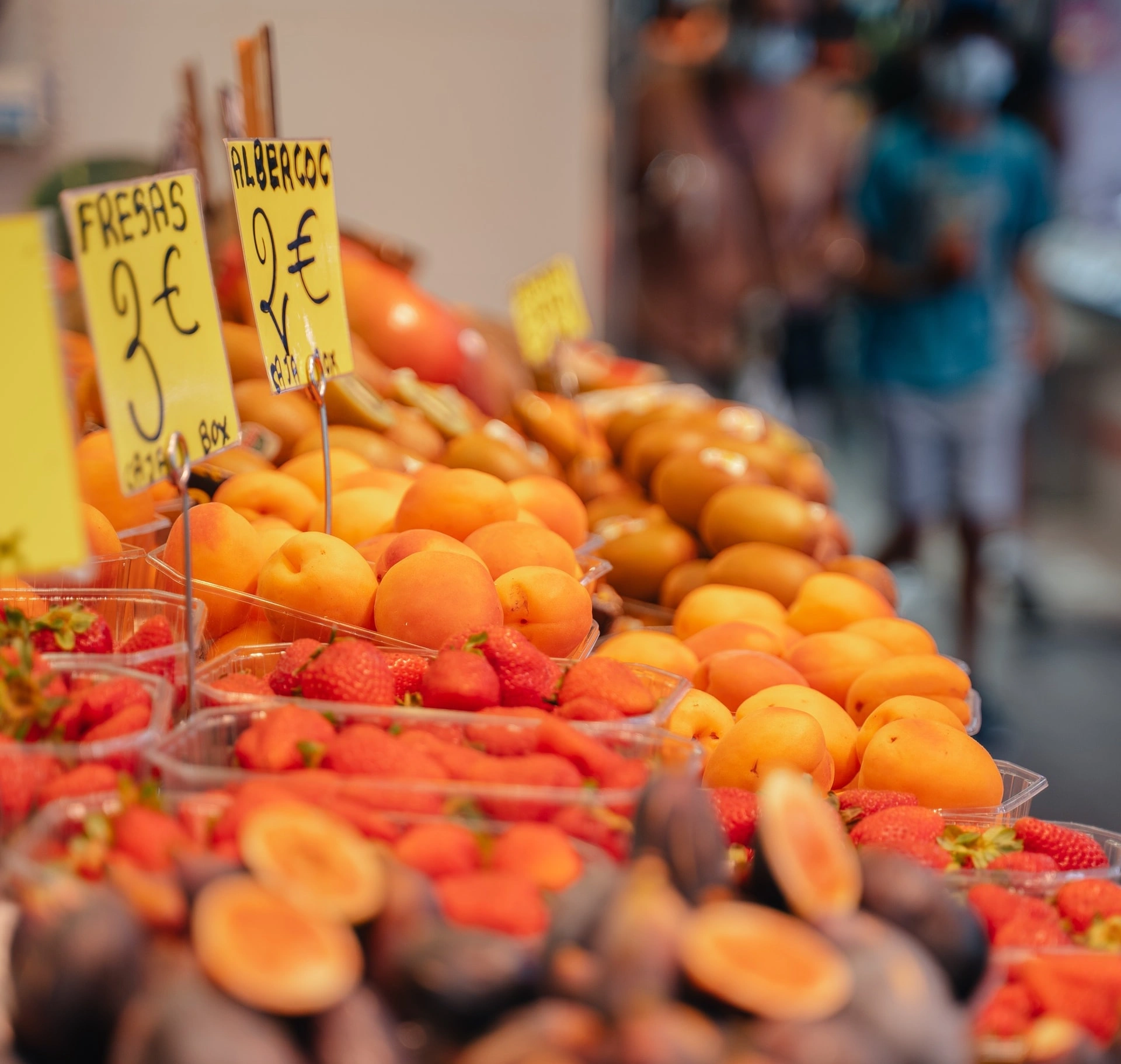 Close up of fresh produce in Barcelona Markets