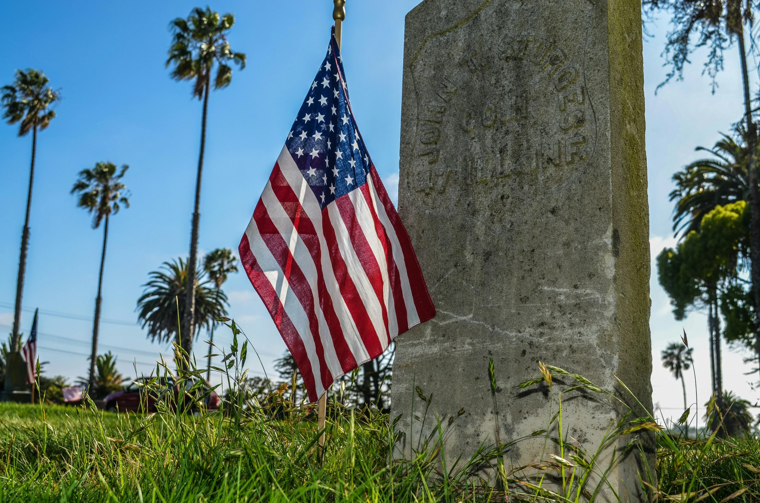 D-Day grave of an American soldier in Normandy France