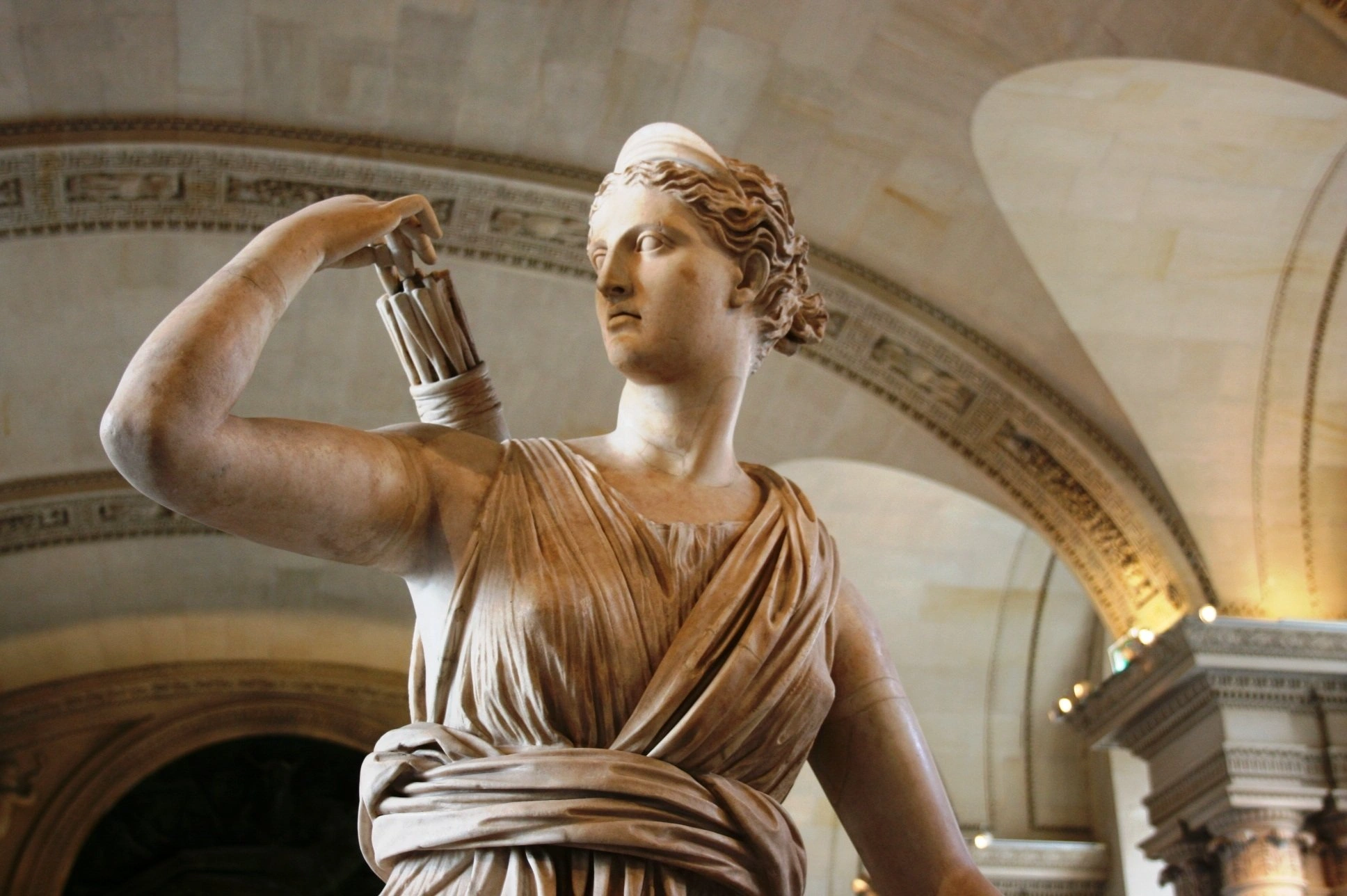 Diana of Versailles statue during private curated Louvre experience