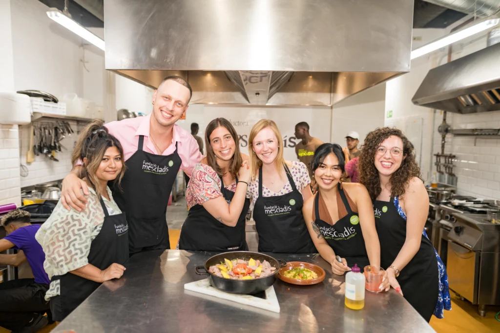 Group photo of guests during Barcelona Cooking Class for Social Good