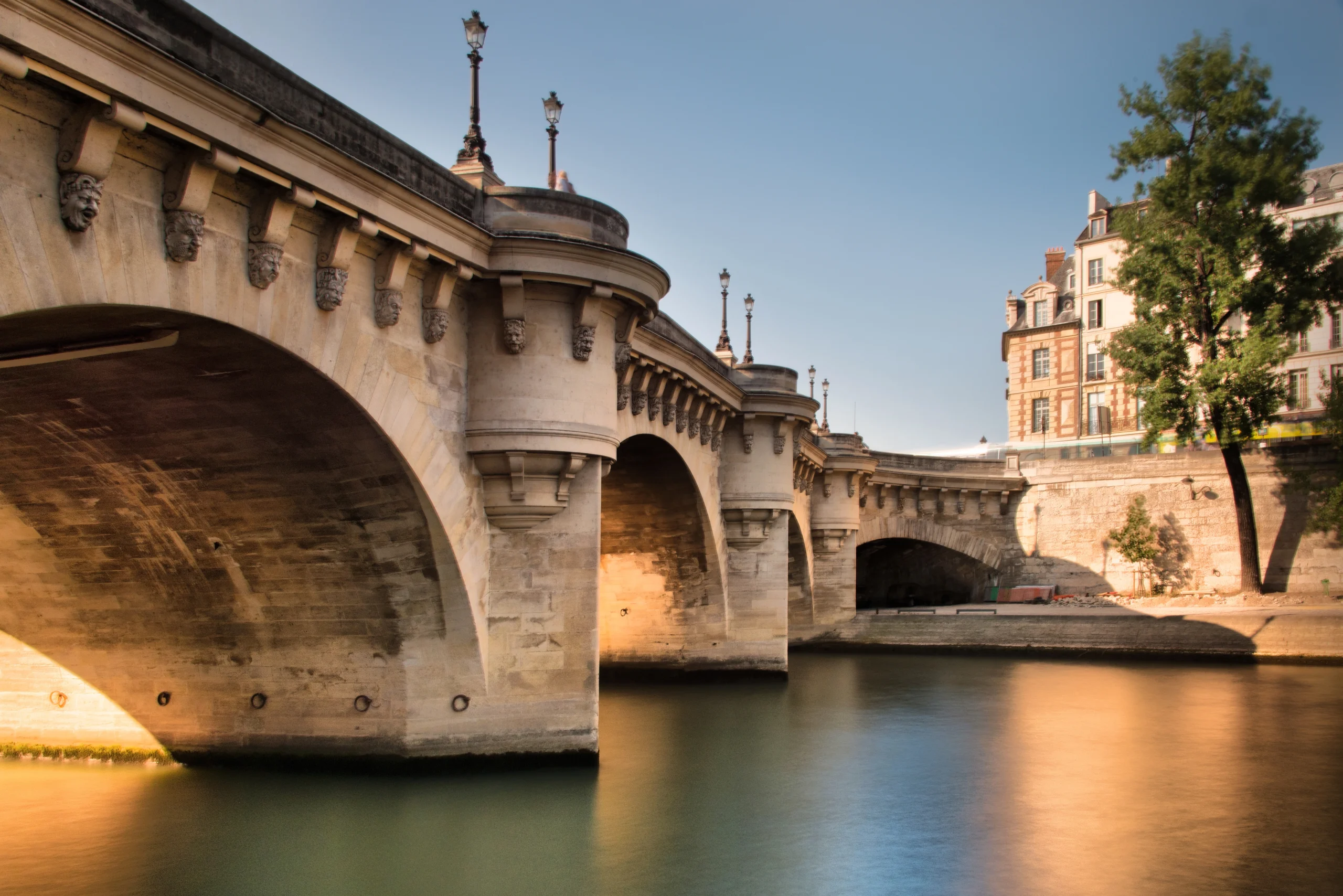 Pont Neuf bridge side view during guided Seine experience in Paris