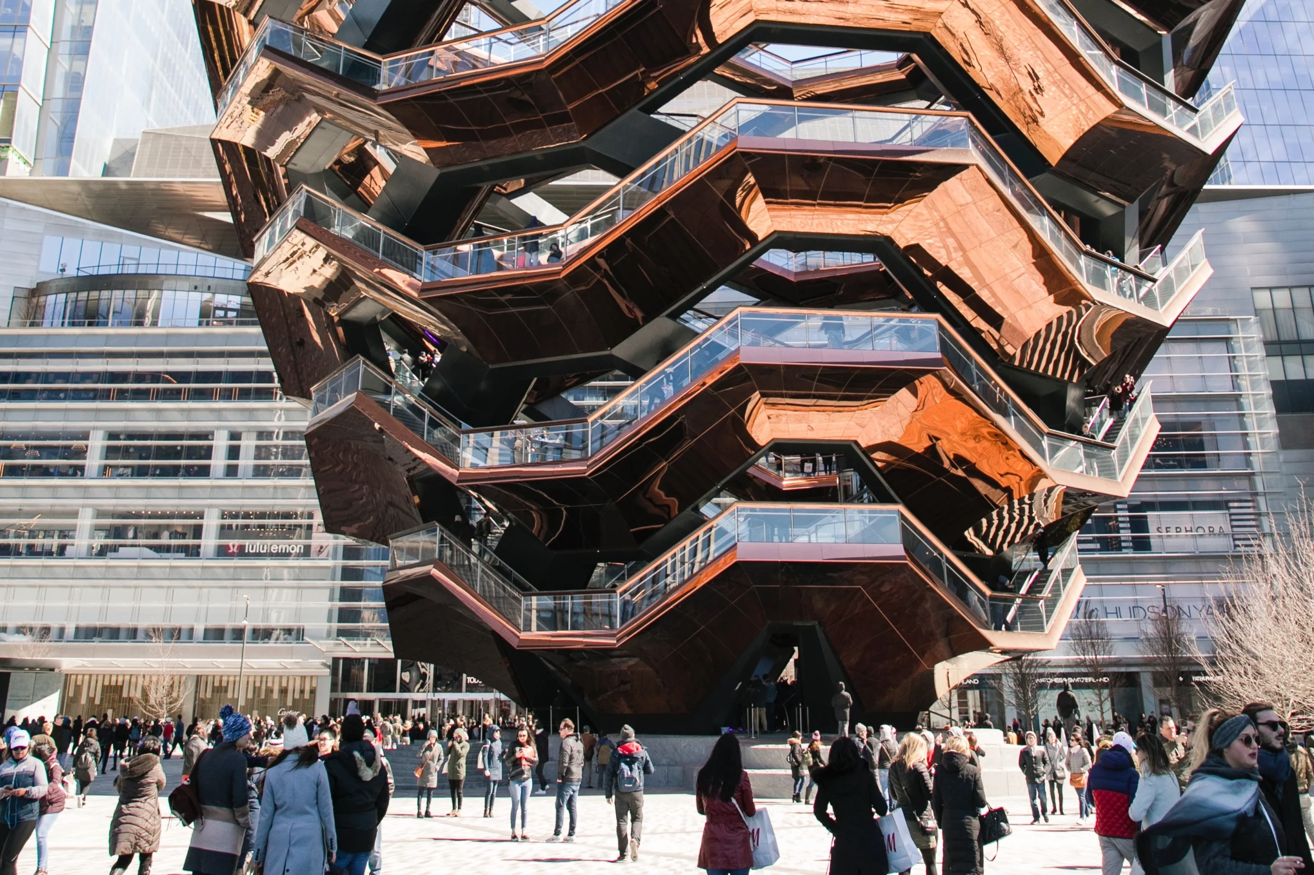 The Vessel in day time during private luxury SUV experience in NYC