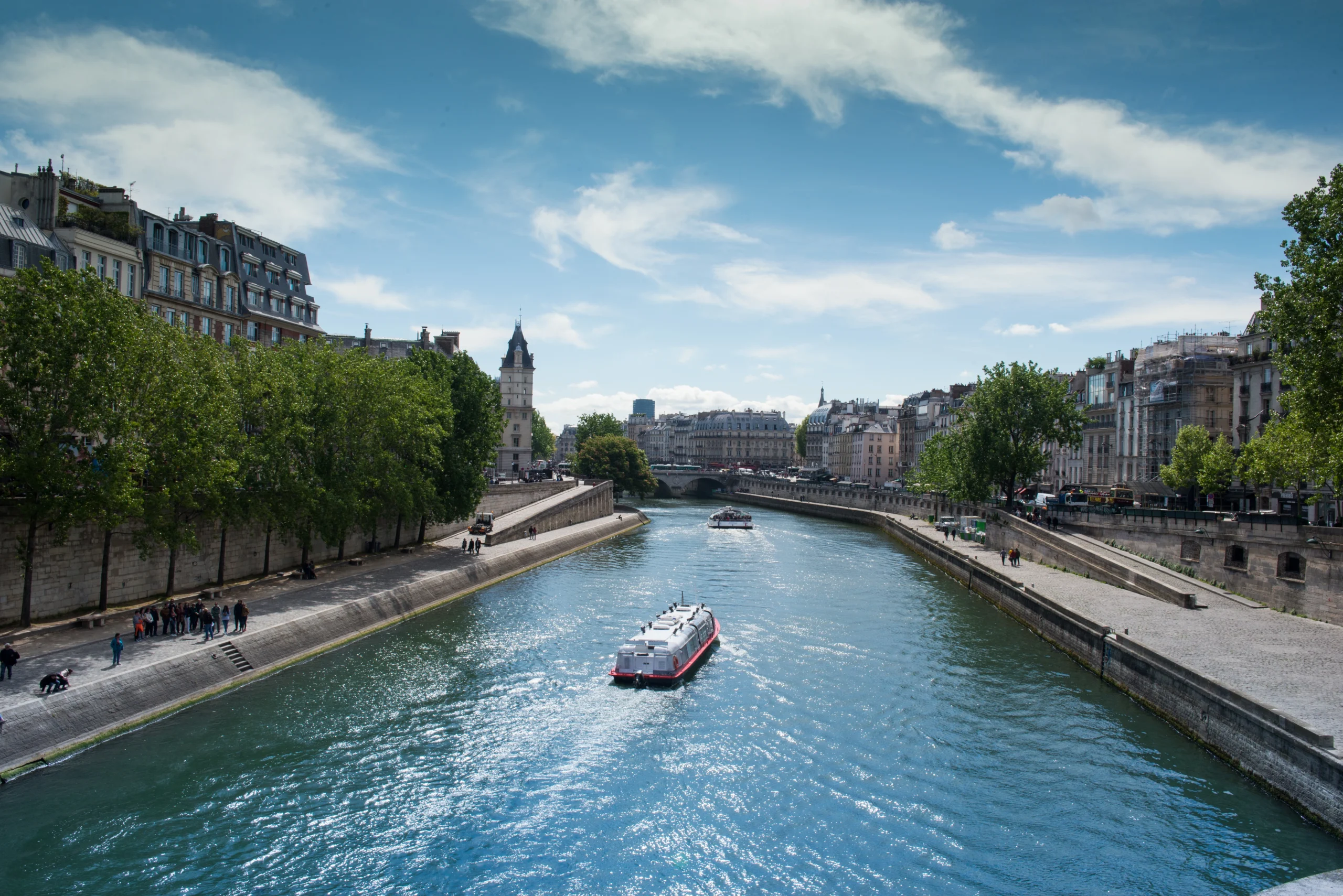 View of Seine river on a sunny day in Paris