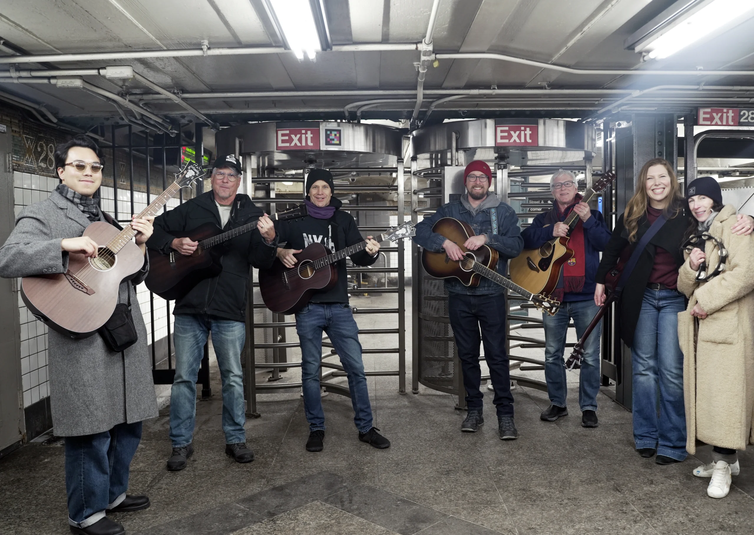 Guests busking in the NYC subway