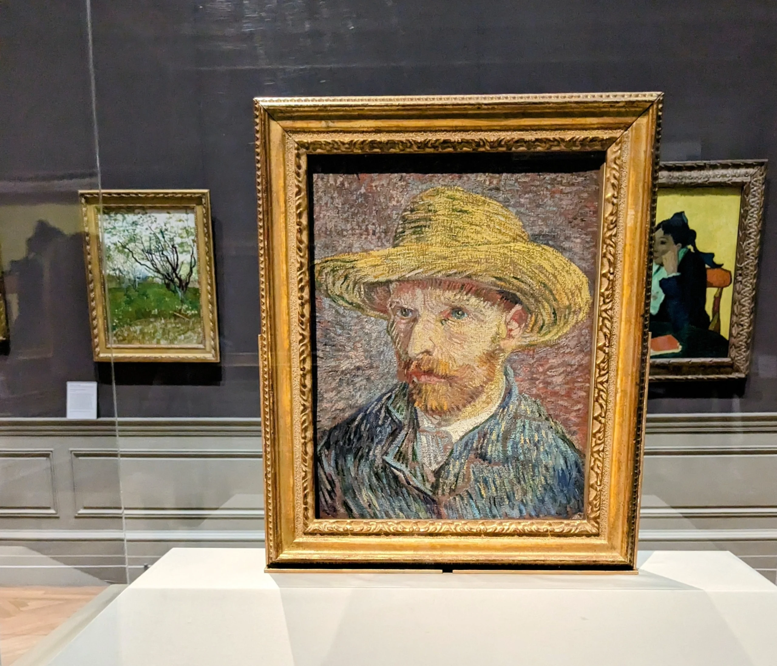 Self-Portrait with a Straw Hat by Vincent van Gogh inside the Metropolitan Museum of Art