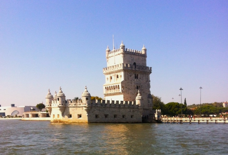 View of Belém Tower during Sunset Sail in Lisbon