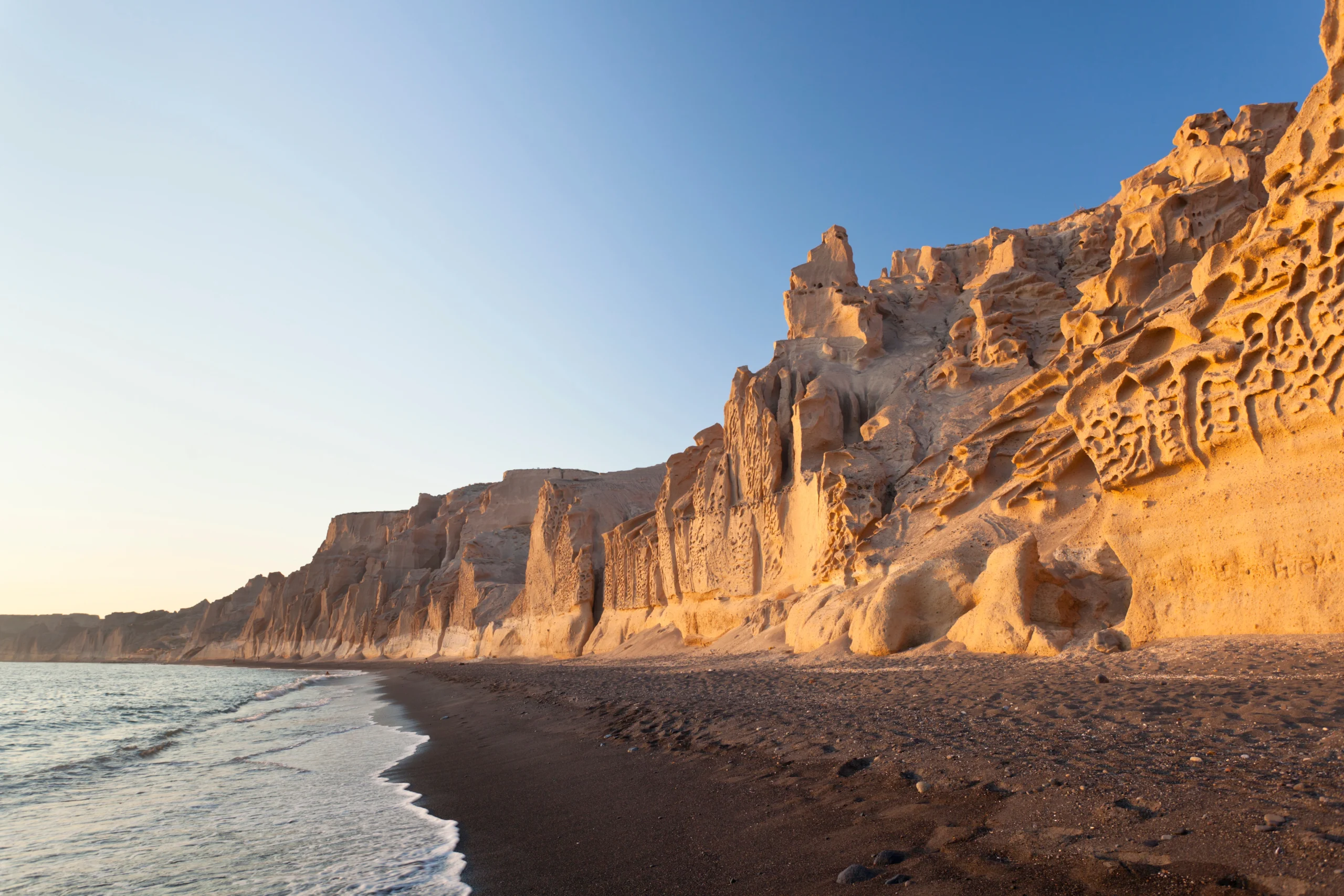 View of Vlychada beach in Santorini during Sunset Caldera Sail premium experience