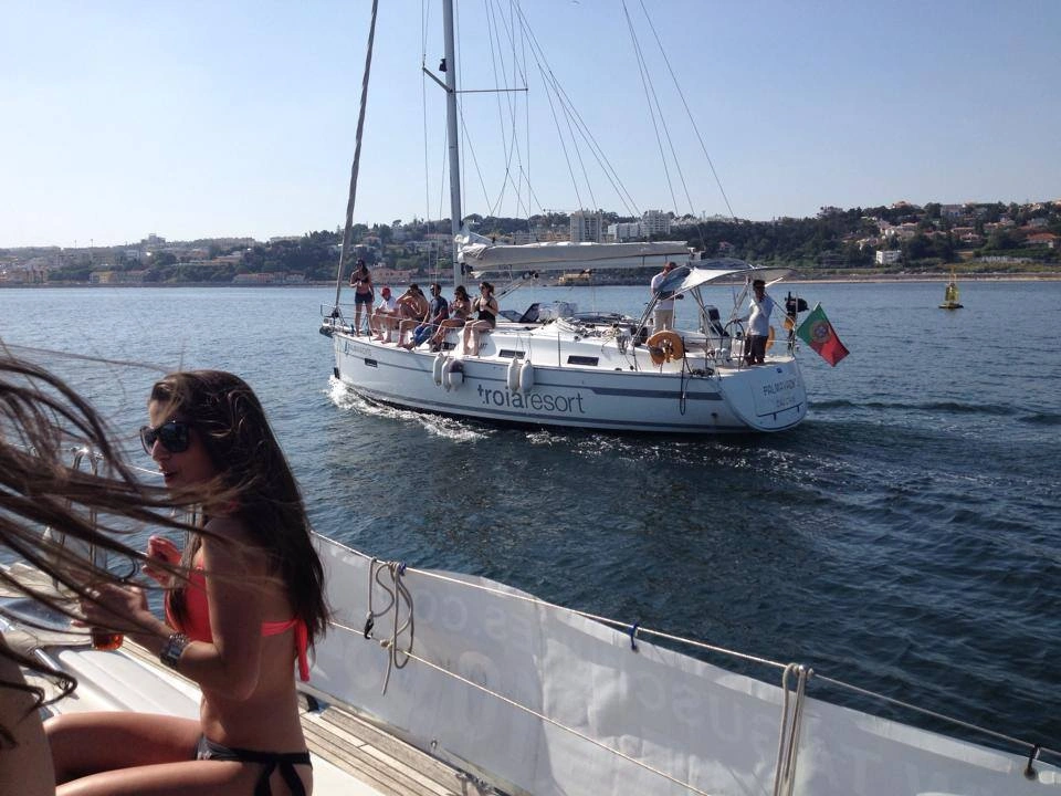 View on private yacht during Sunset Sail experience in Lisbon