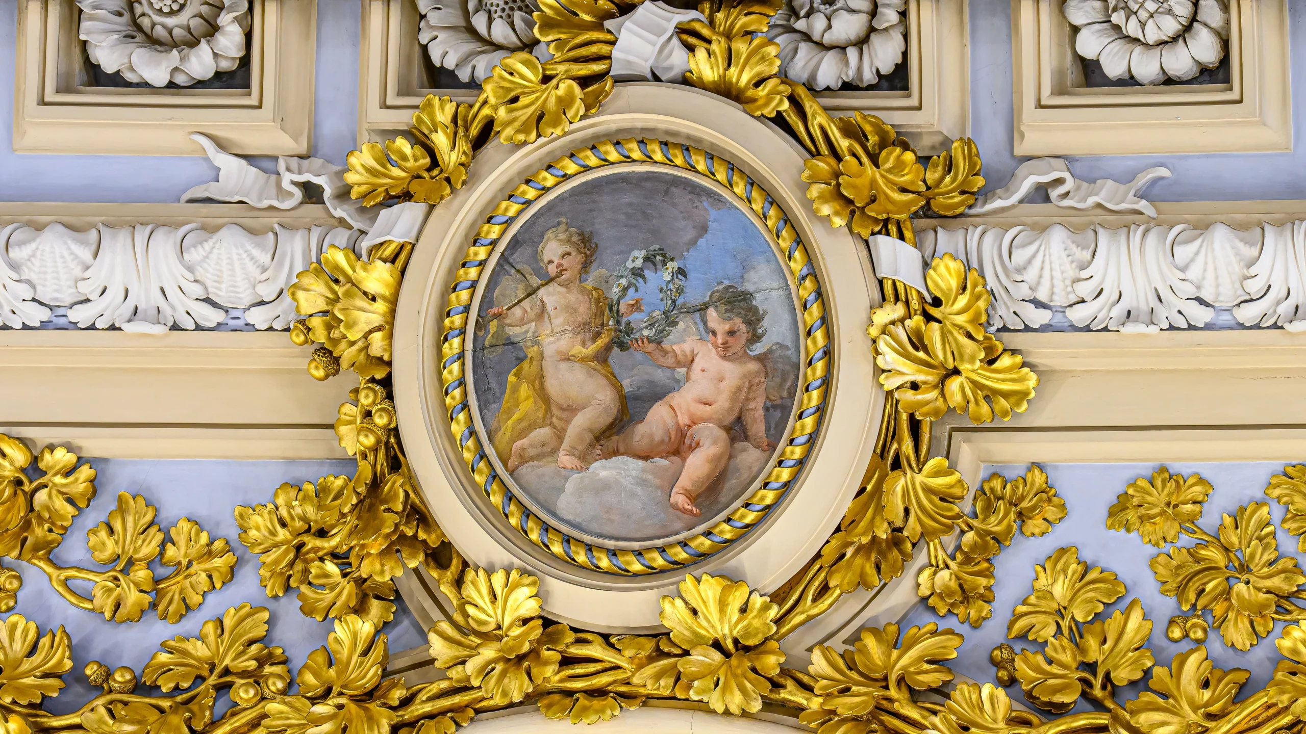 Ancient decoration in the ceiling of the Royal Palace of Madrid