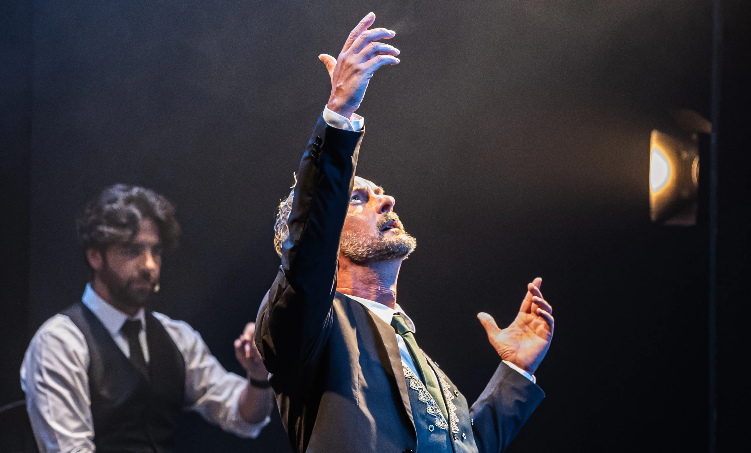 Close up of male performer during Flamenco Dance Class & Performance in Madrid