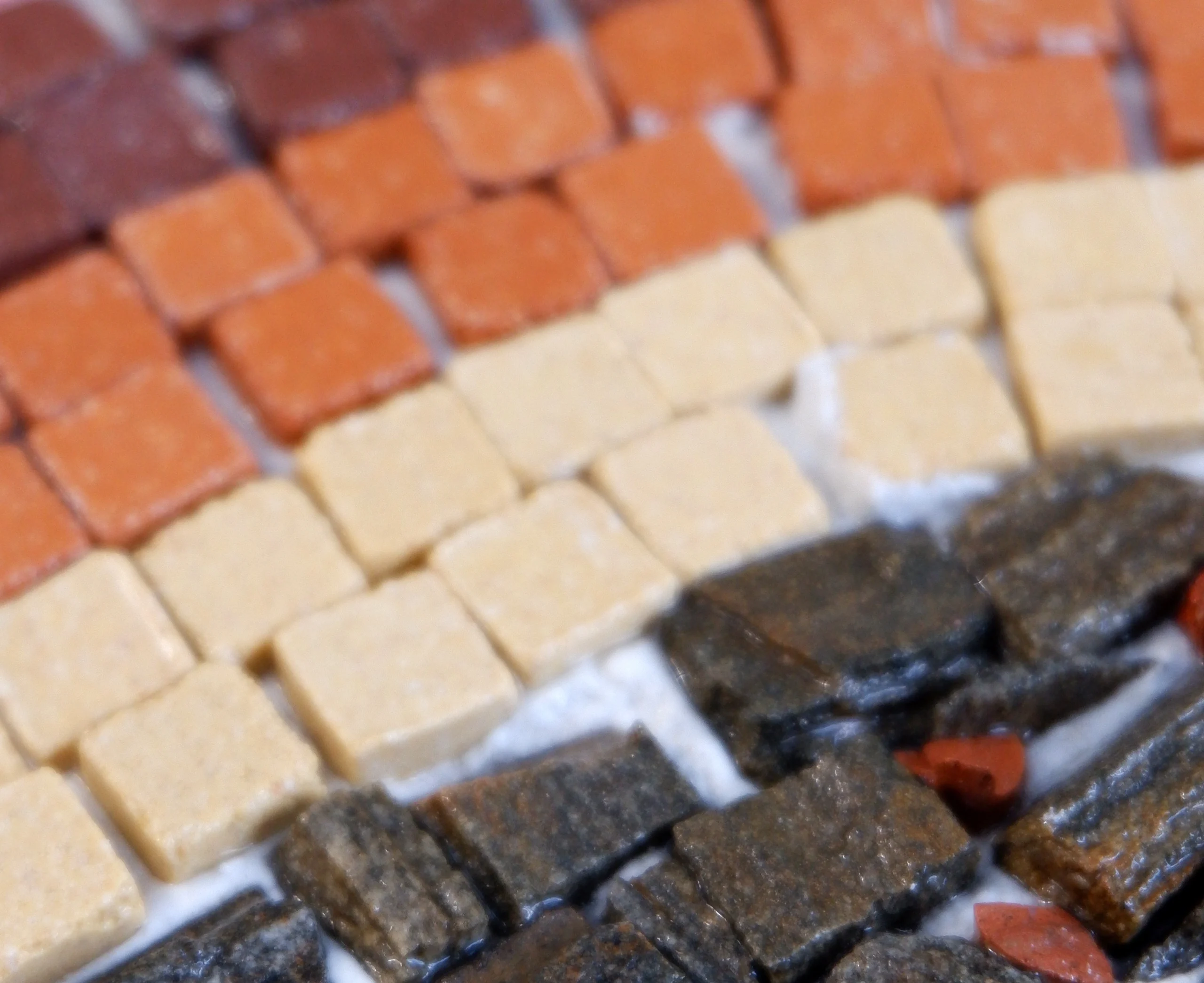 Close up of mosaic tiles