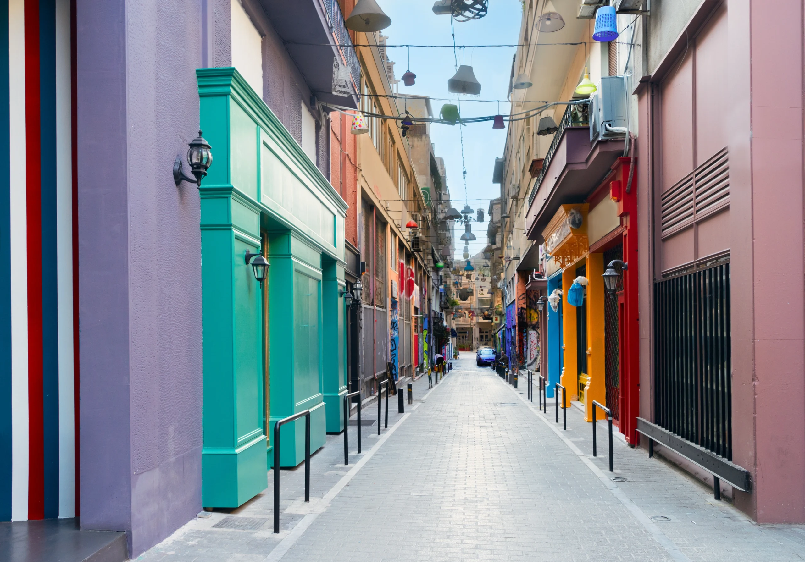 Colorful street in Athens Greece during premium Urban Art Insider experience