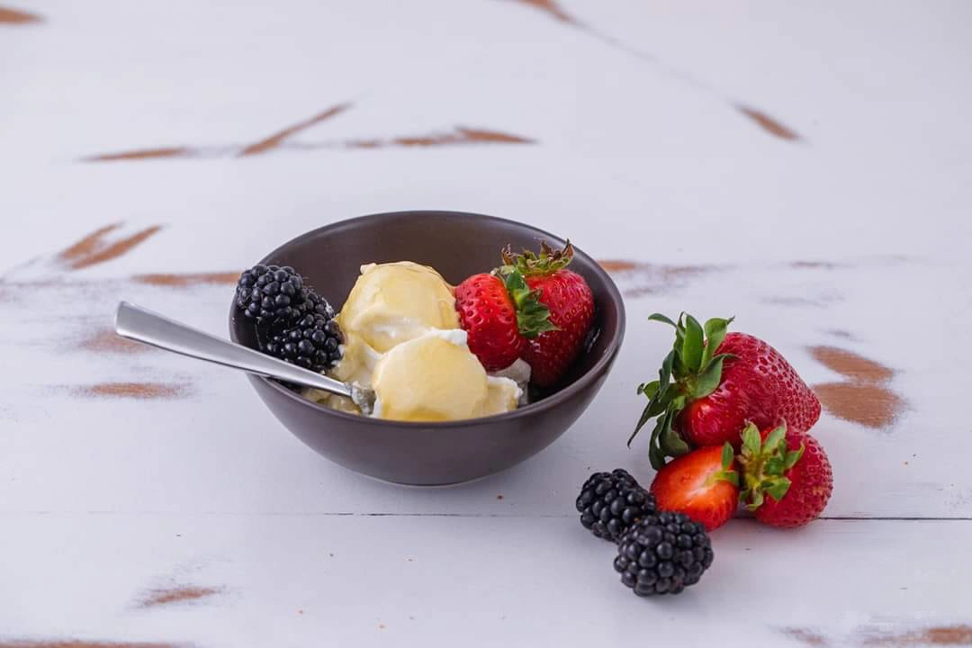 Dessert part of cheese farm tour cooking class