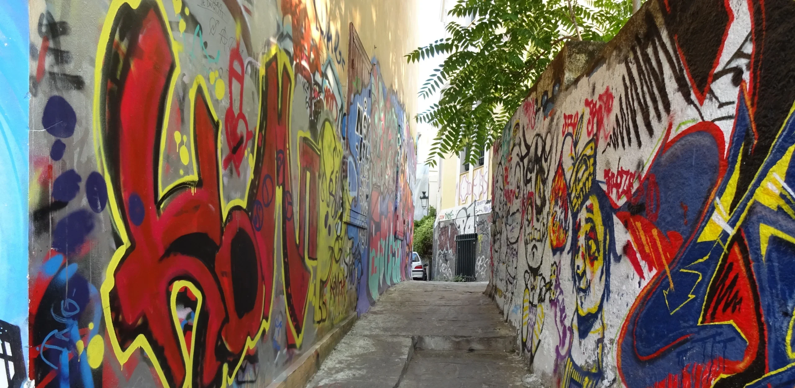 Graffiti Alley in Plaka in Athens Greece during premium Urban Art Insider experience