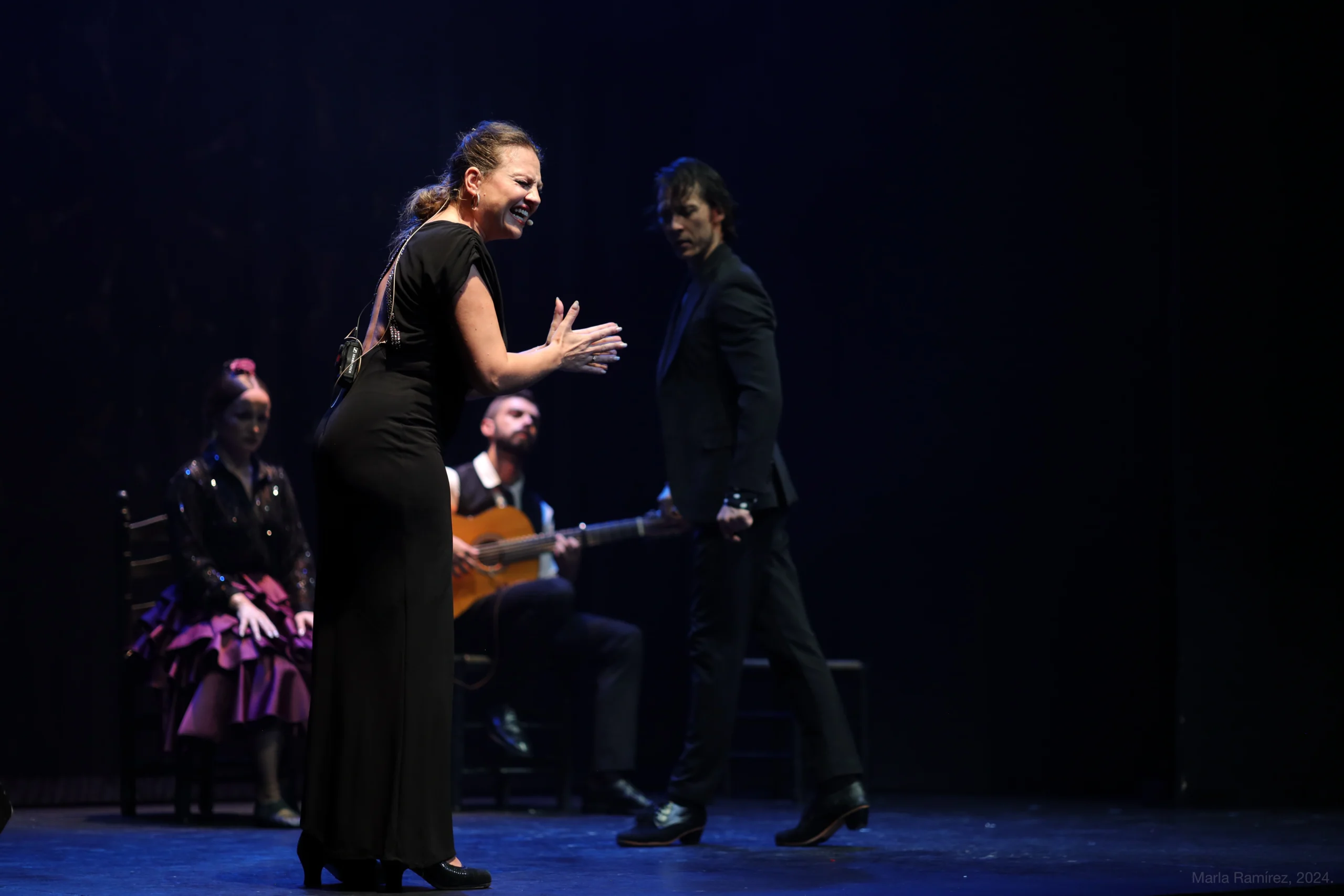 In action shot of performer