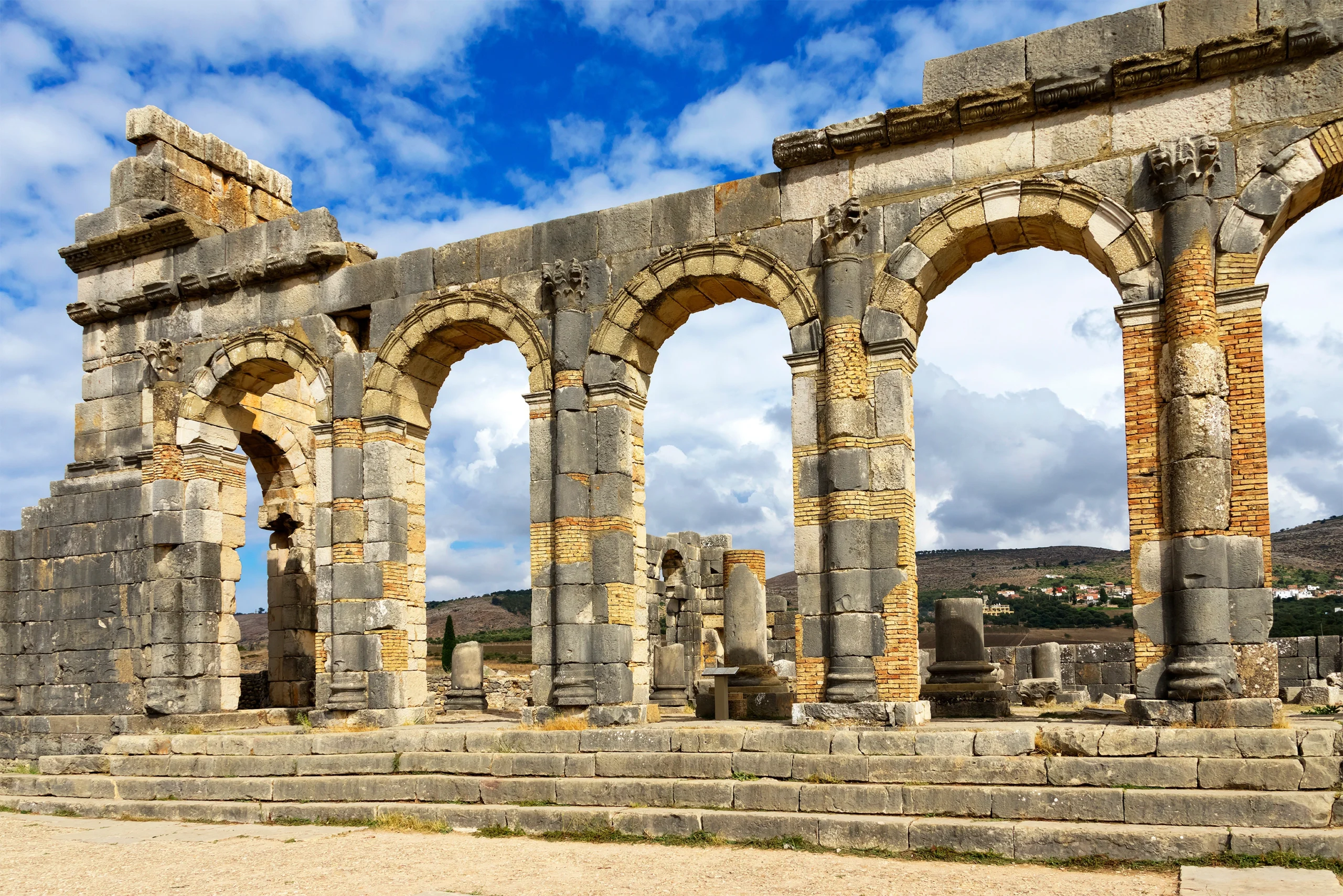 Roman Empire ruins of Volubilis, Morocco during Day Trip to Volubilis & Moulay Idriss