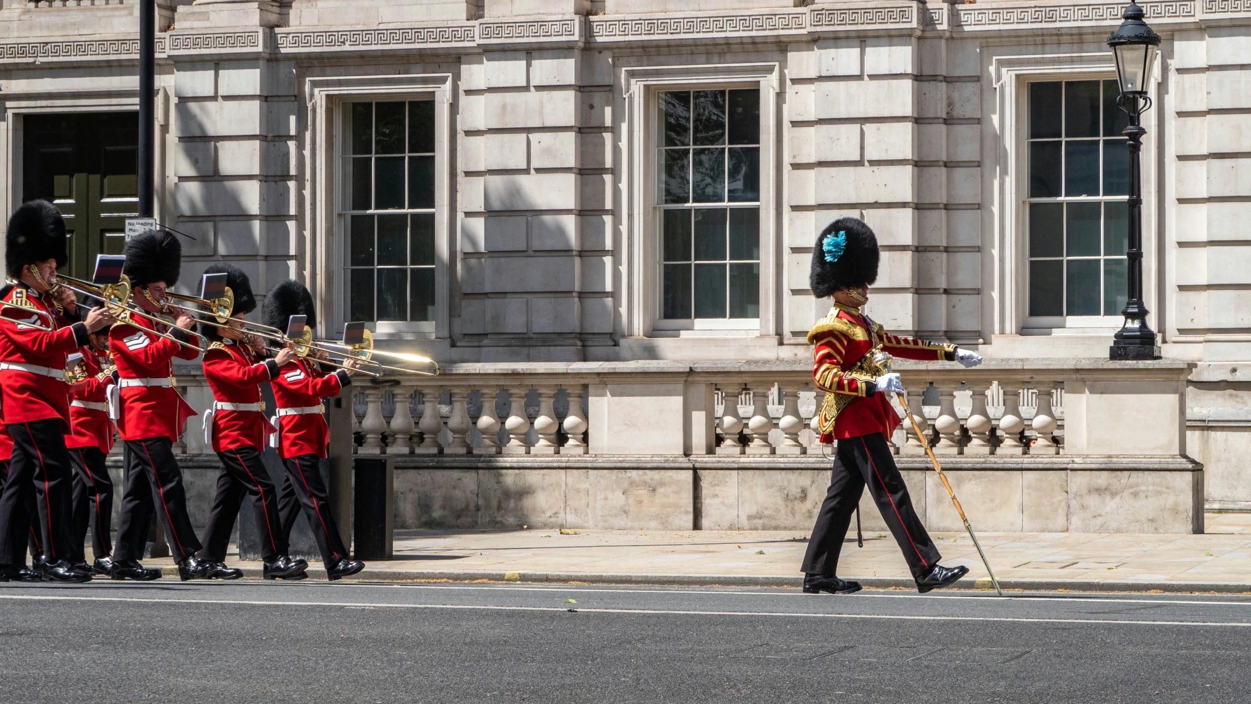 Soldiers during changing of the guard in London UK
