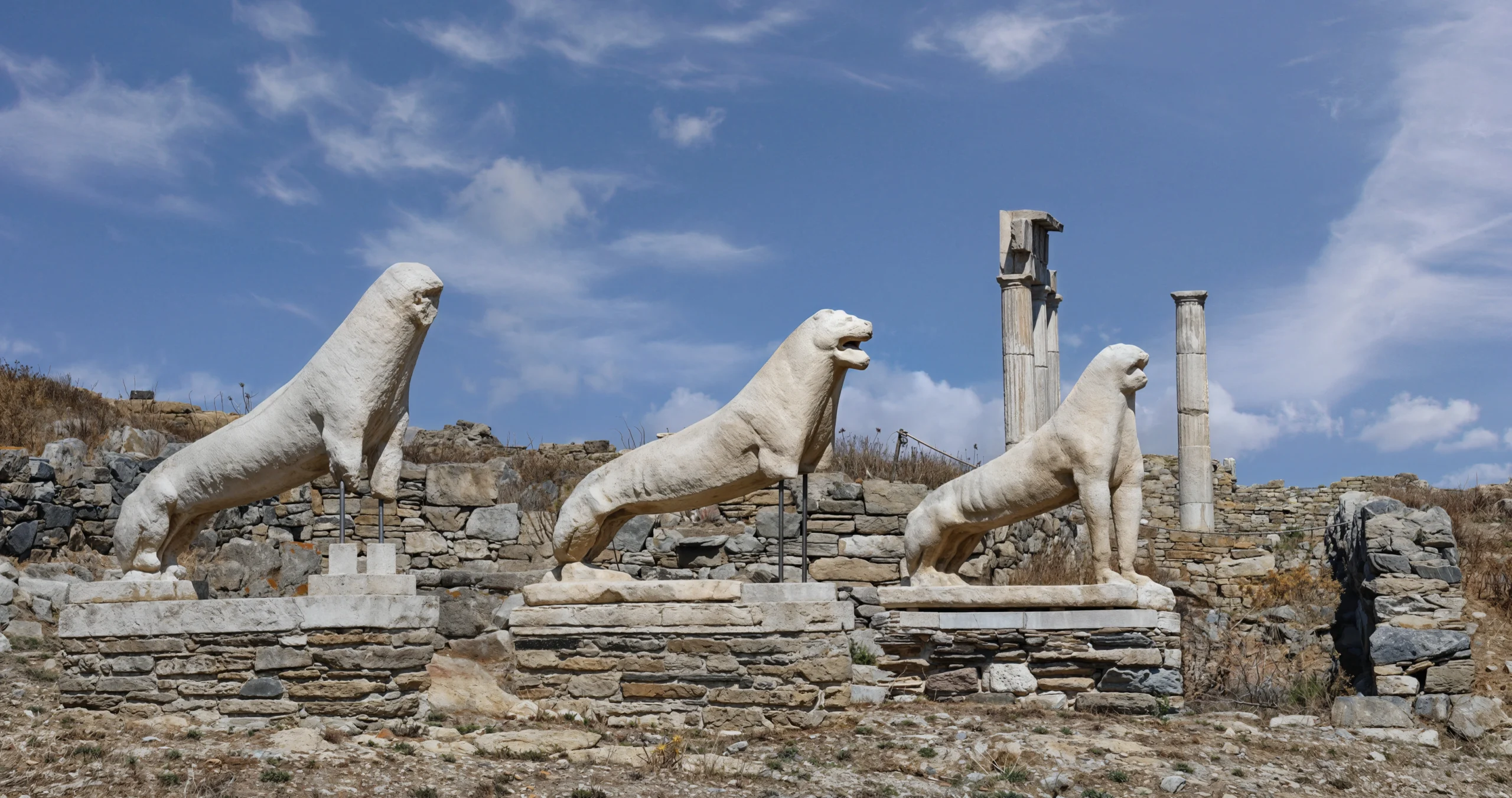 Street of the Lions on Delos Island tour