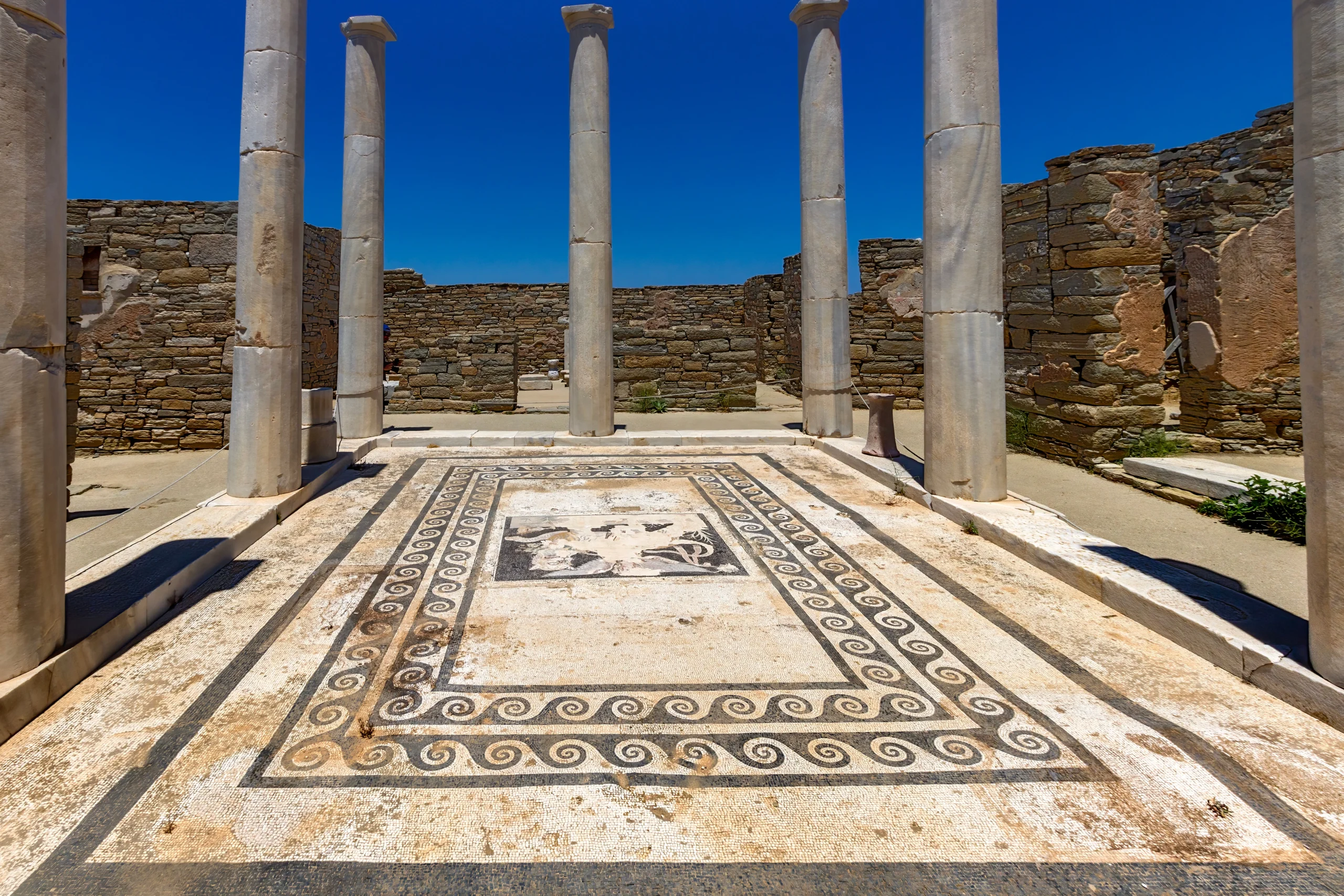 The House of Dionysus in the archaeological site of the sacred island of Delos