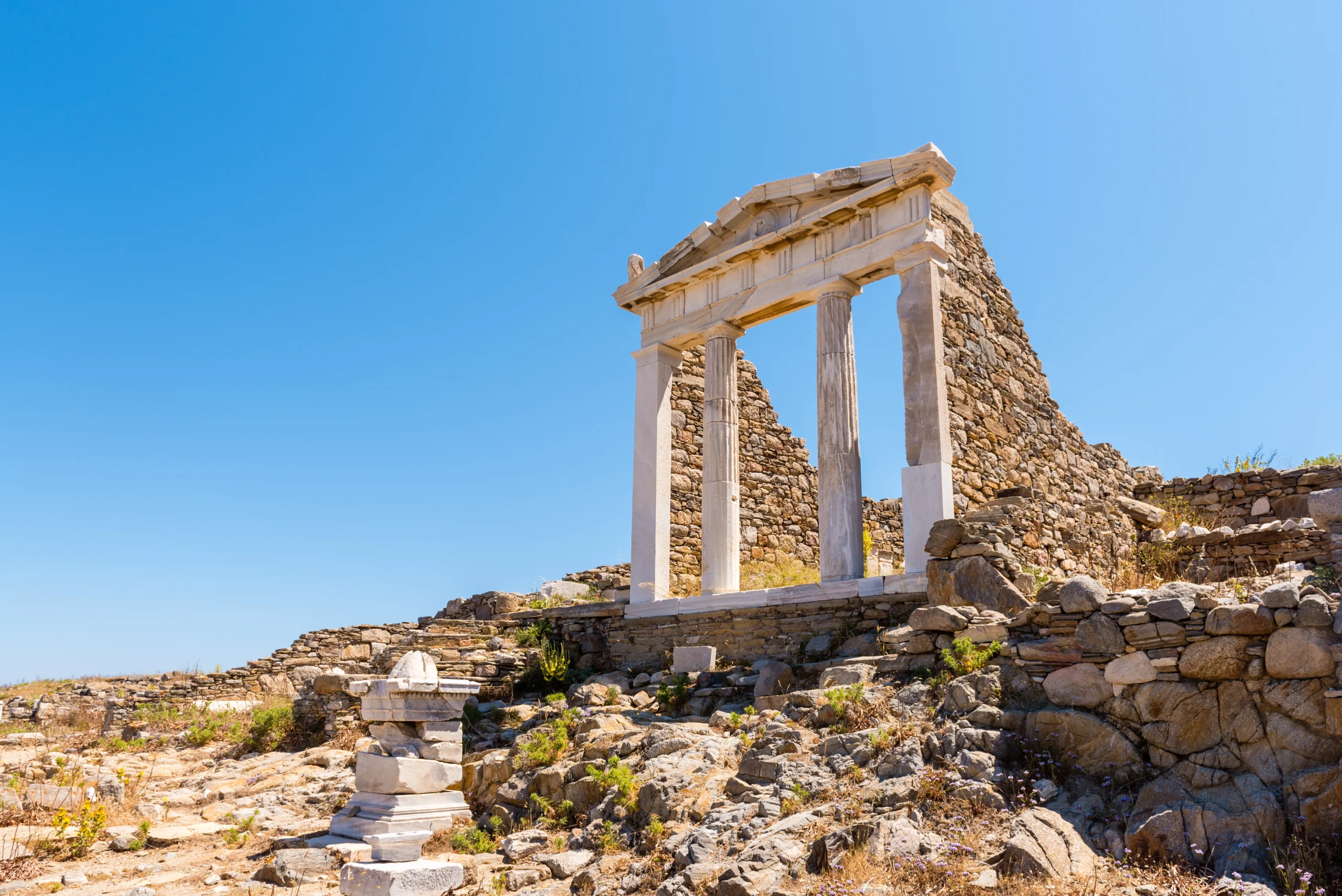 The Temple of Isis in Archaeological Site of Delos island