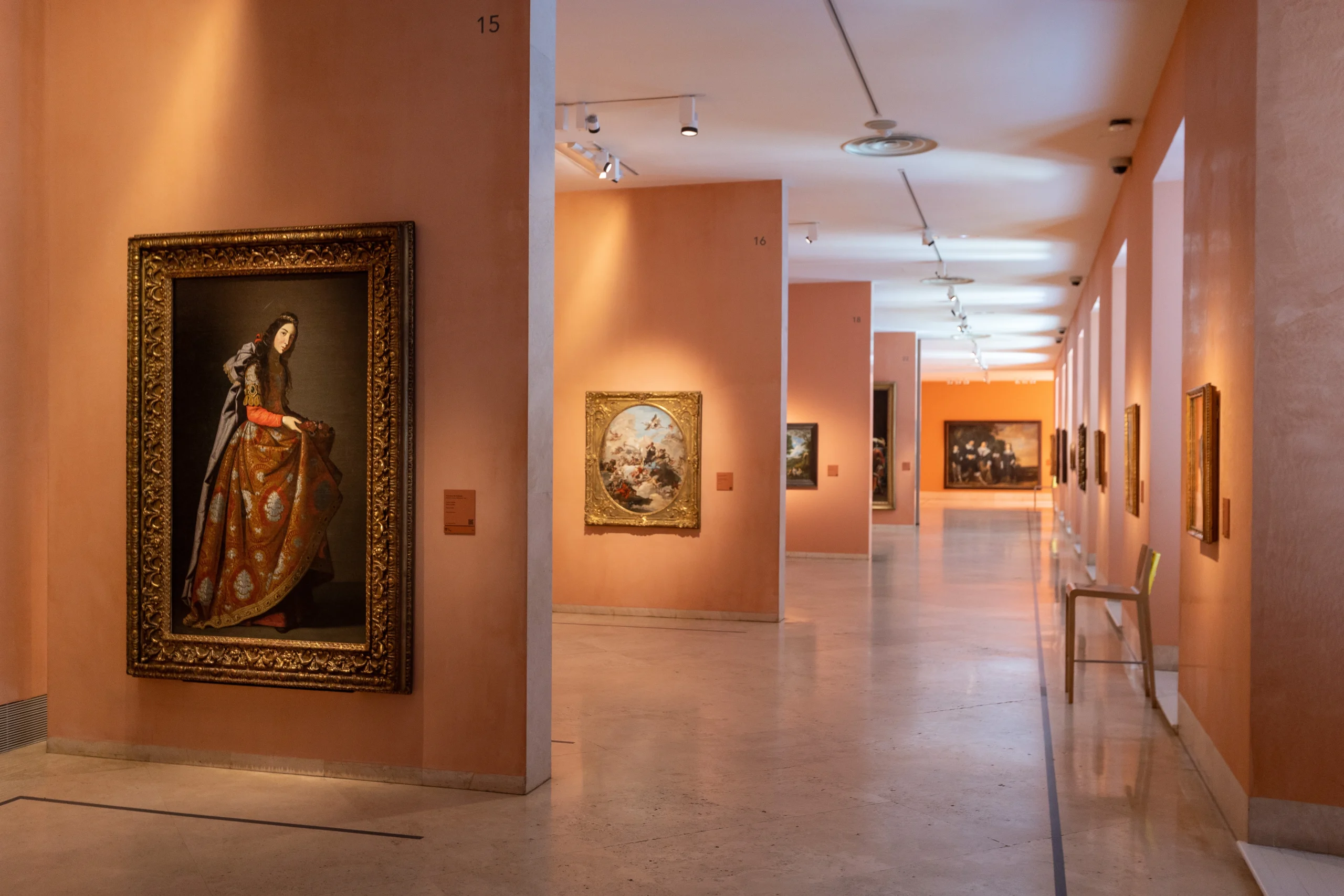 View of classical paintings inside Thyssen Museum during First Light at the Thyssen experience