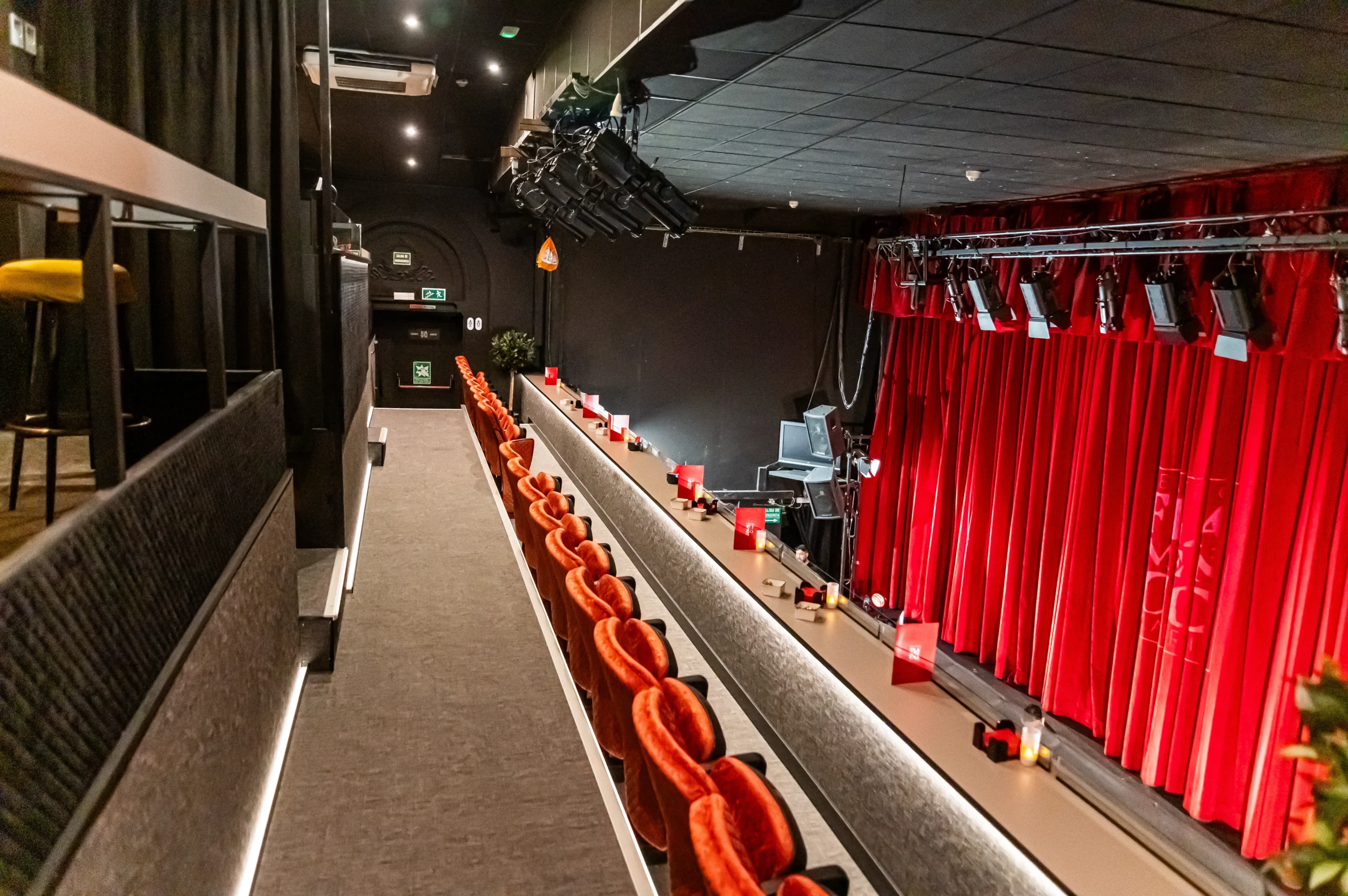 View of empty theatre room during Flamenco Dance Class & Performance in Madrid
