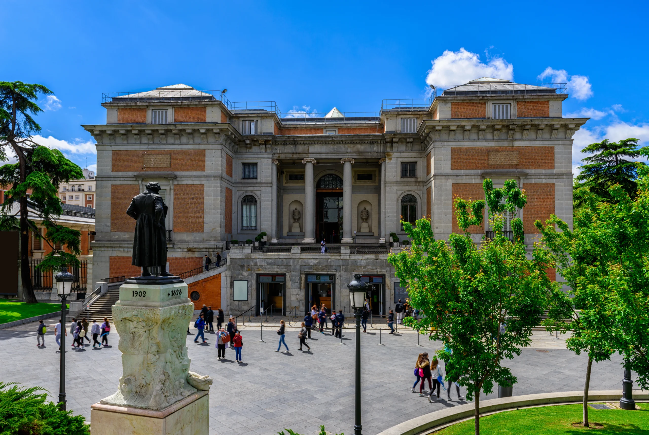 View of entrance to Prado Museum in Madrid