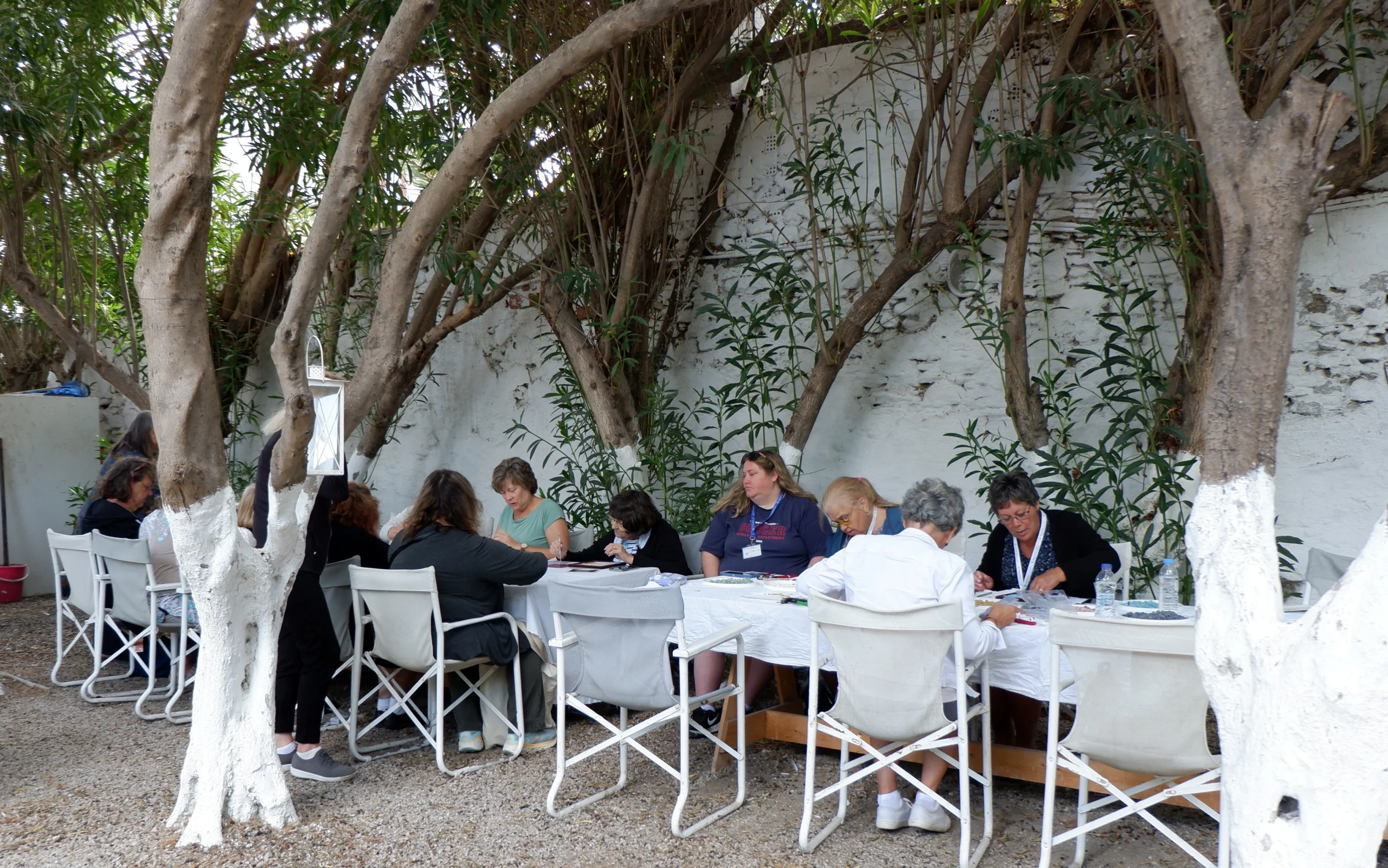 View of group during Mosaic Workshop with Cycladic Artist in Mykonos