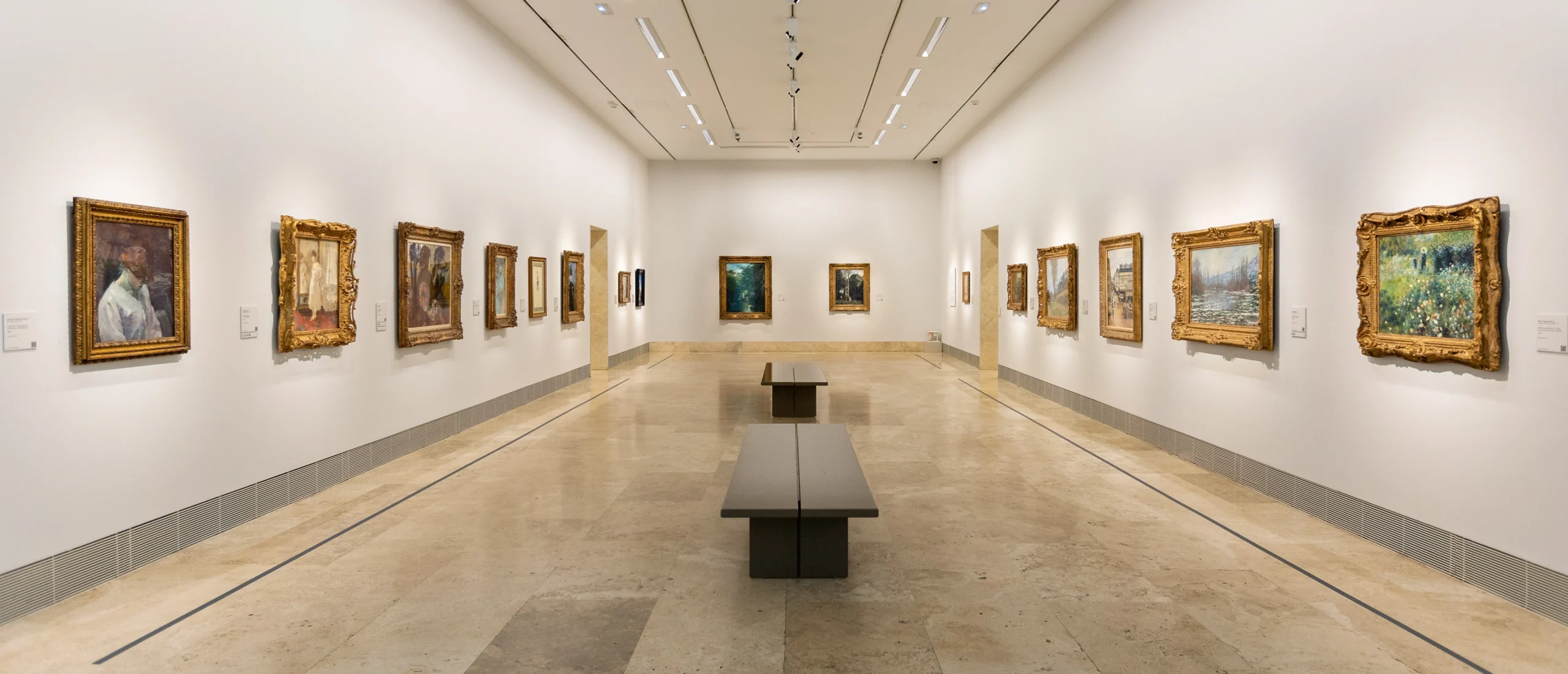 View of painting collection inside Thyssen Museum in Madrid