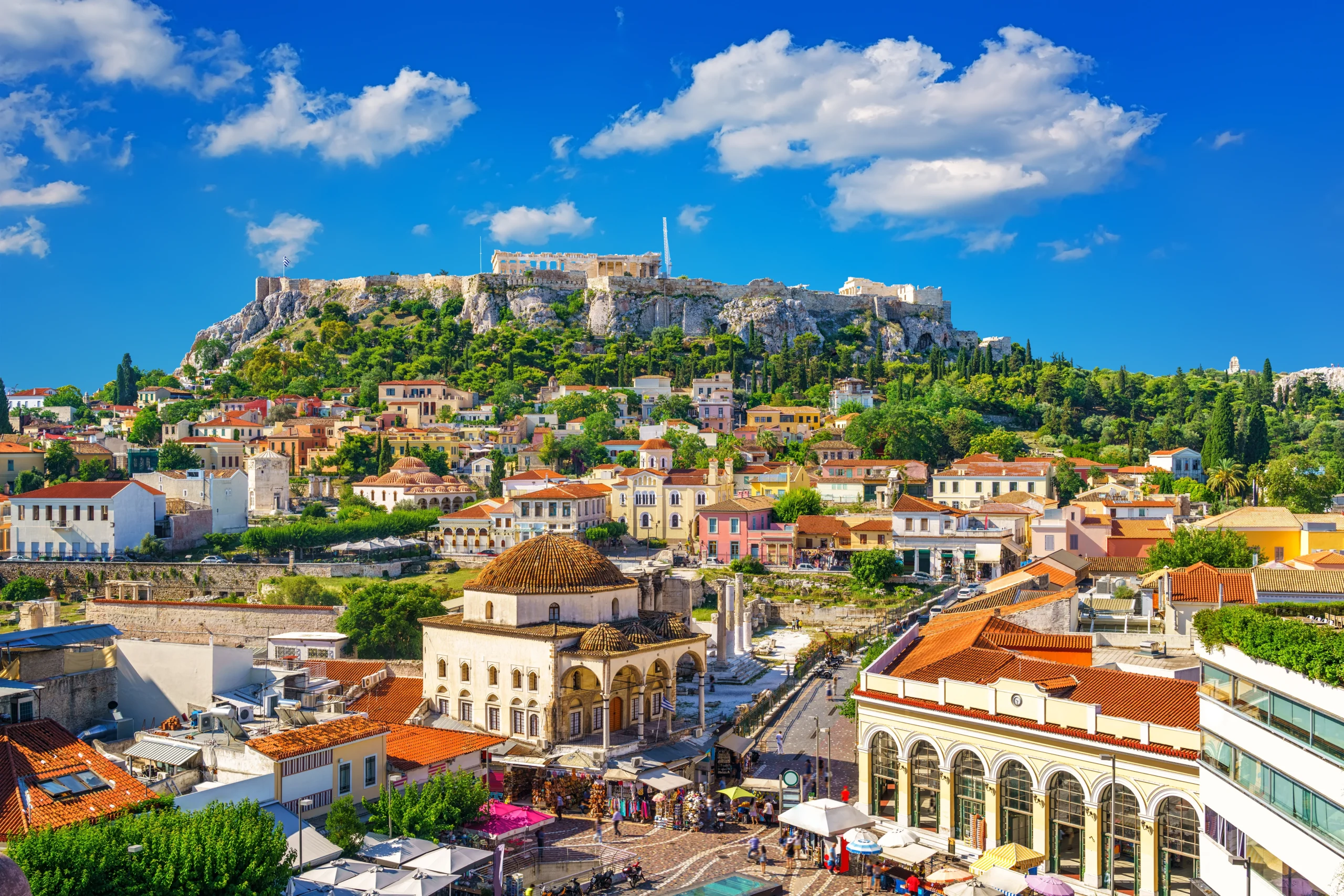 View of the Acropolis from the Plaka, Athens