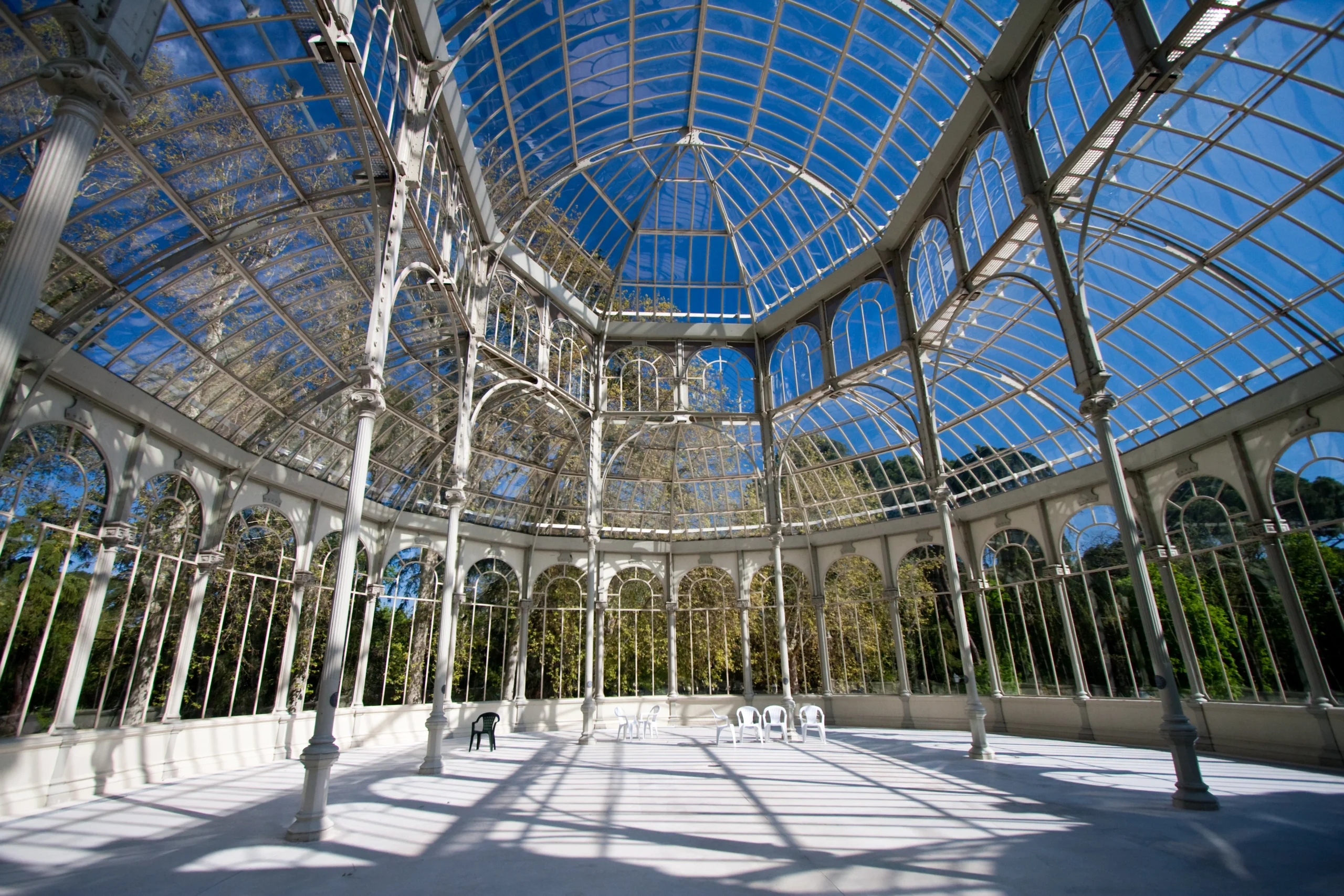 Inside the Crystal Palace in Madrid in El Retiro Park